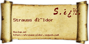 Strauss Áldor névjegykártya